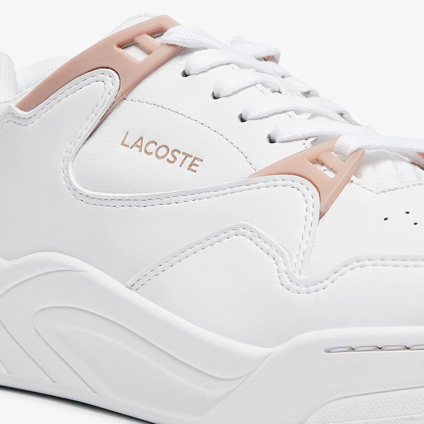 Women's Lacoste White / Pink Sneakers Court Slam Leather VM9-37953Z0