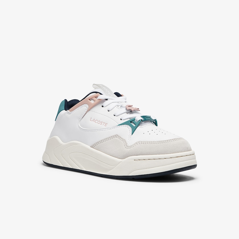 Women's Lacoste White / Pink Sneakers Court Slam Synthetic and Leather BP0-11831Q5