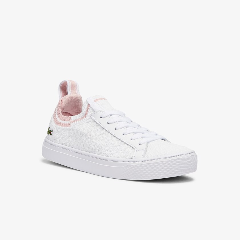 Women's Lacoste White / Pink Sneakers La Piquée Textile TG3-58565Q3