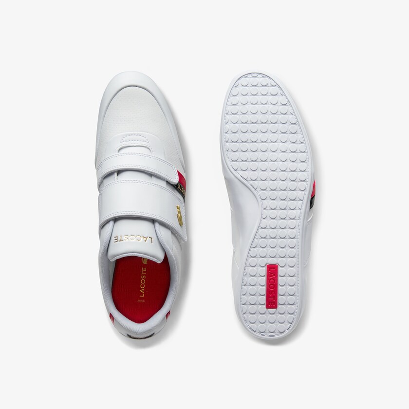 Men's Lacoste White / Red Sneakers Misano Strap Leather and Synthetic FV9-88348F5