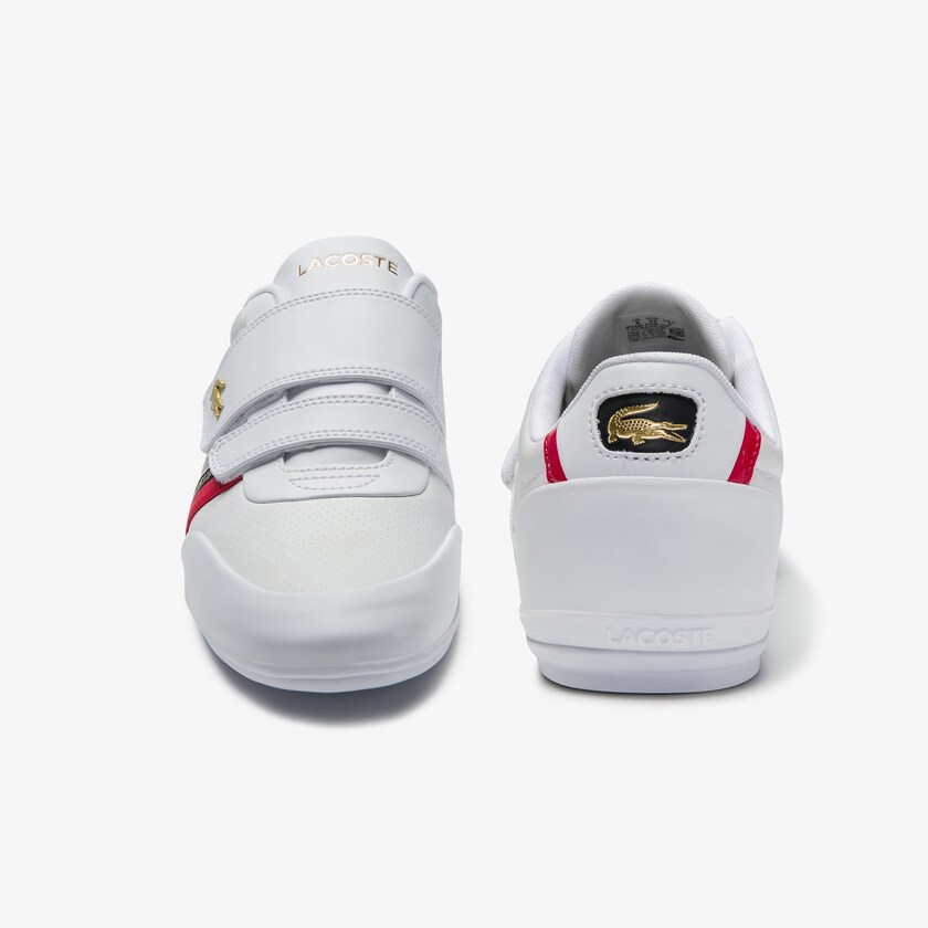 Men's Lacoste White / Red Sneakers Misano Strap Leather and Synthetic FV9-88348F5