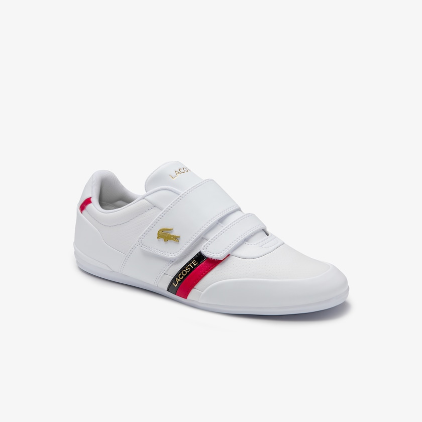 Men's Lacoste White / Red Sneakers Misano Strap Leather and Synthetic FV9-88348F5