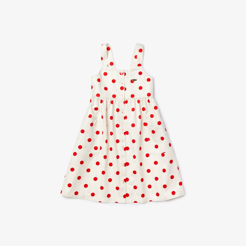 Kids' Lacoste White / Red Dress Polka Dot Cross-back YY8-18221J6