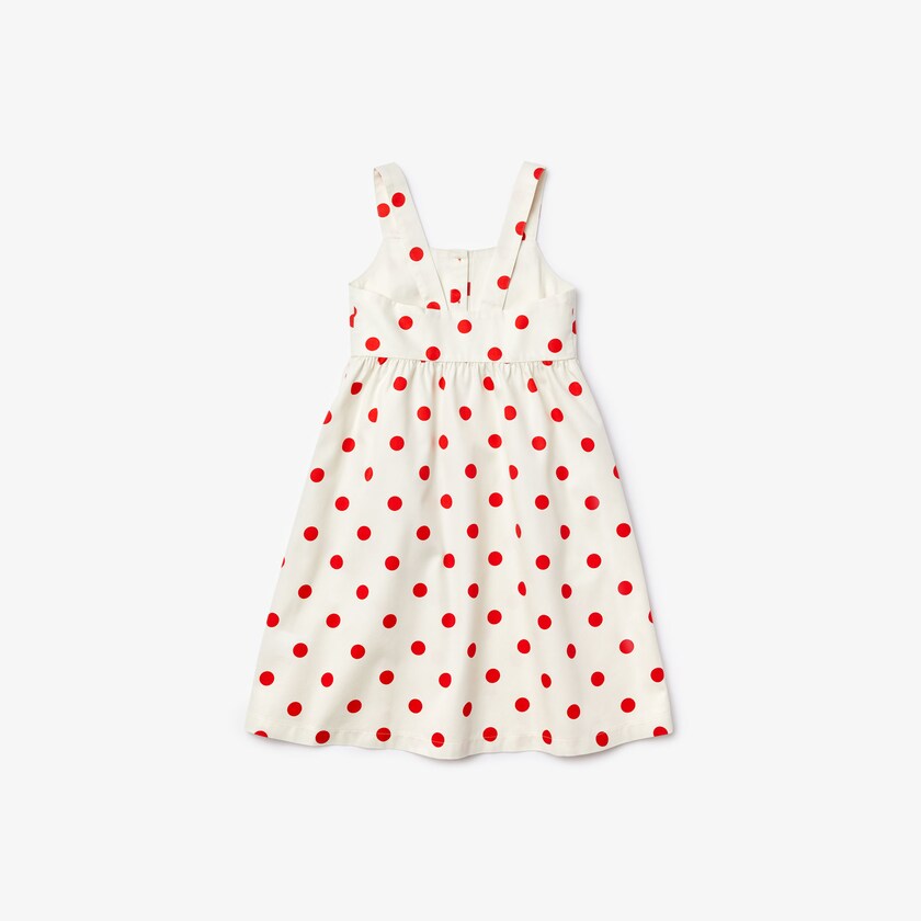 Kids' Lacoste White / Red Dress Polka Dot Cross-back YY8-18221J6