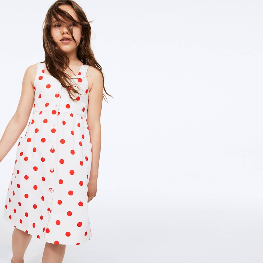 Kids' Lacoste White / Red Dress Polka Dot Cross-back YY8-18221J6