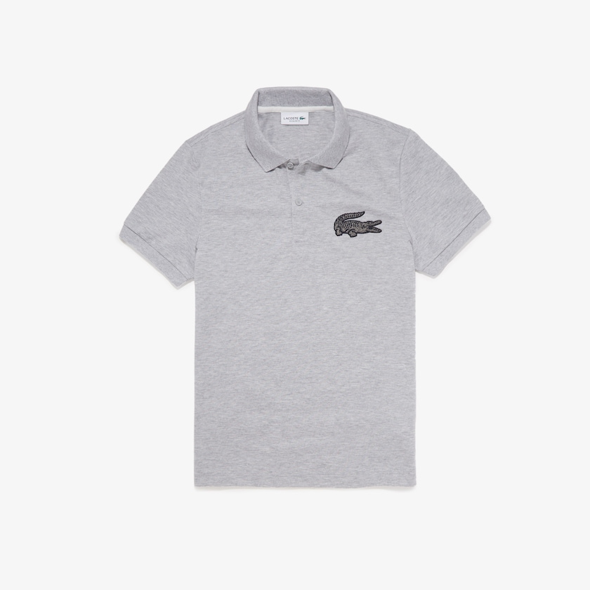 Men's Lacoste White / Red Polo Shirts Regular Fit Crocodile Badge Cotton Piqué SZ5-62216G5