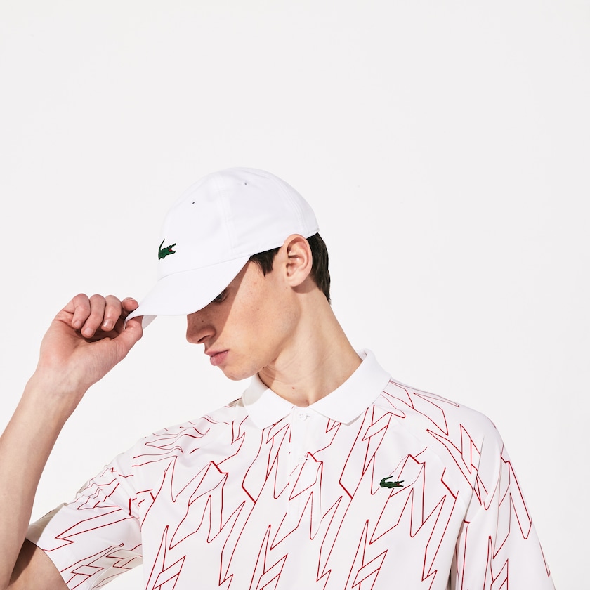 Men's Lacoste White / Red Shirts SPORT French Open Ultra Lightweight Stretch Polo EW9-25212H4
