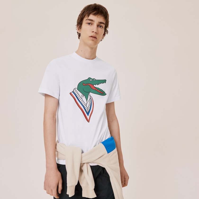 Women's Lacoste White / Red T Shirts x Jean-Michel Tixier Graphic KL7-75567L4