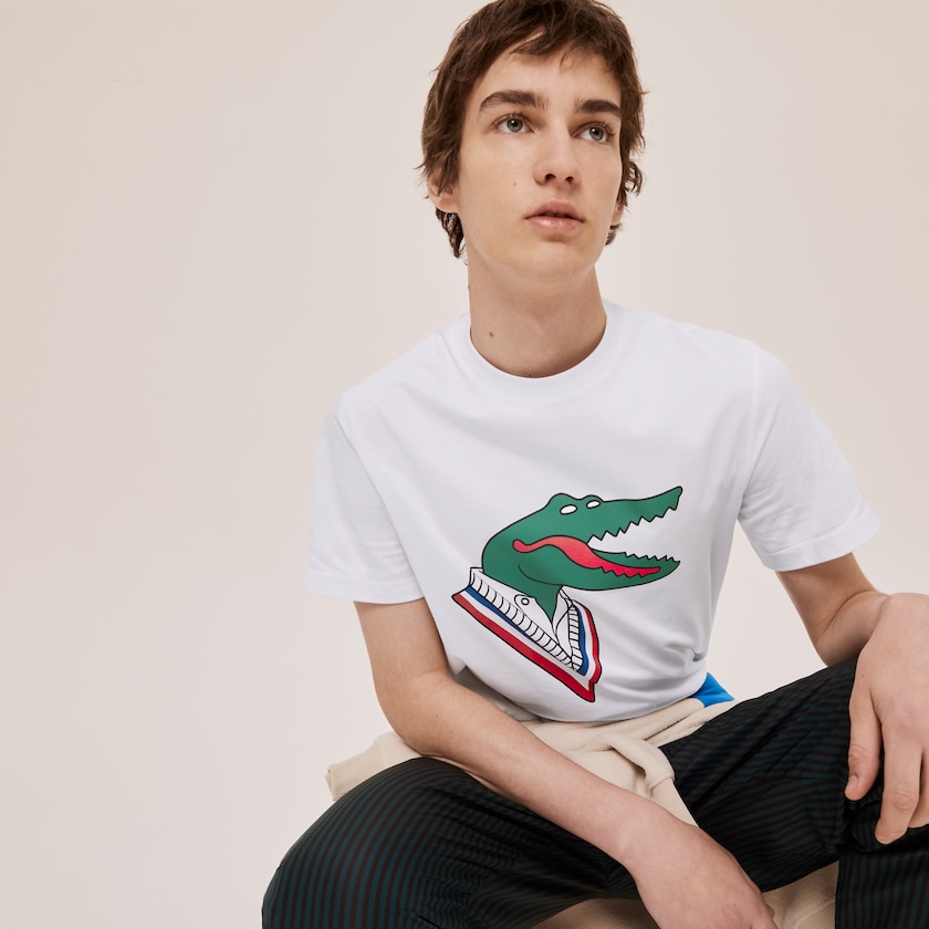 Women's Lacoste White / Red T Shirts x Jean-Michel Tixier Graphic KL7-75567L4