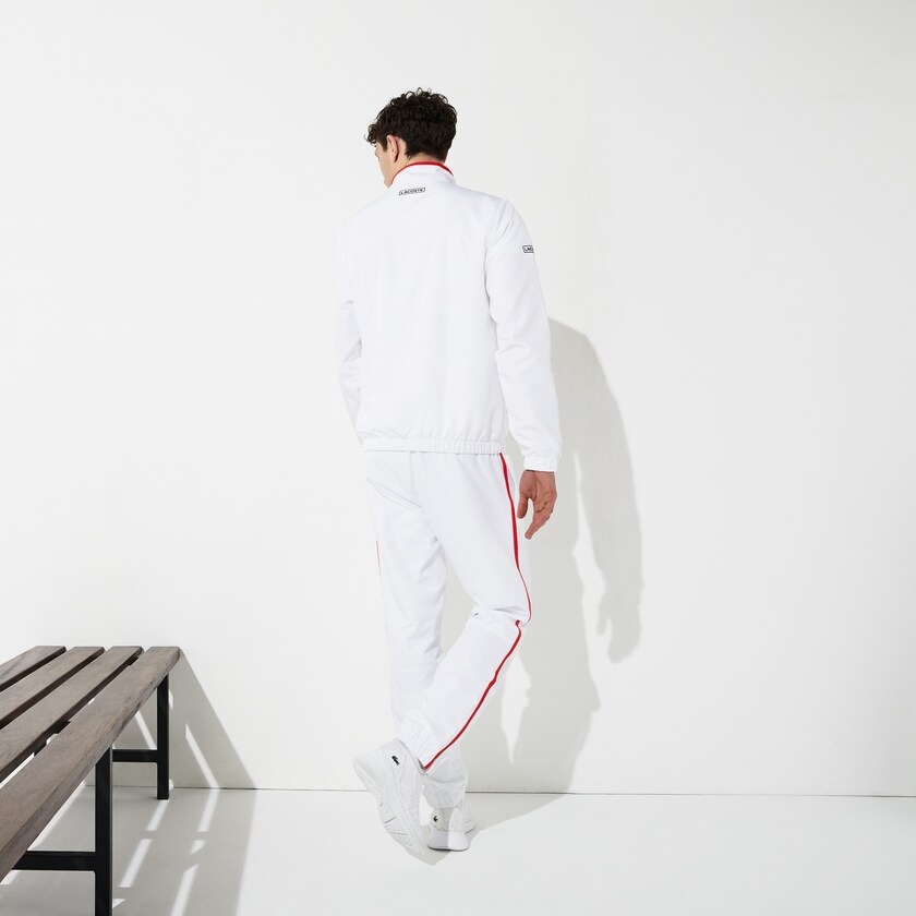 Men's Lacoste White / Red / Navy Blue Tracksuits SPORT Tennis TI6-52585W9