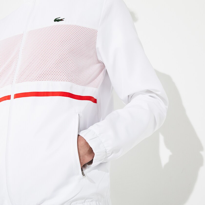 Men's Lacoste White / Red / Navy Blue Tracksuits SPORT Tennis TI6-52585W9