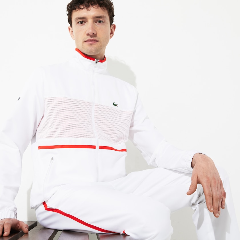 Men's Lacoste White / Red / Navy Blue Tracksuits SPORT Tennis TI6-52585W9