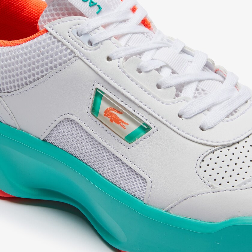 Men's Lacoste White / Turquoise Sneakers Ace Lift Herringbone Leather CH4-32343E0