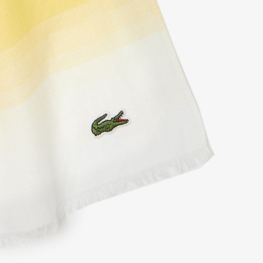 Men's Lacoste White / Yellow Scarves Made In France Organic Cotton Ombré VM2-02590B0