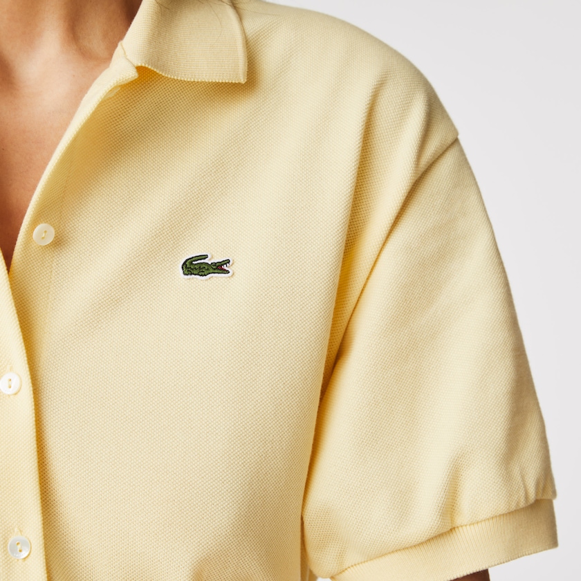 Women's Lacoste Yellow Polo Dress Cotton Piqué Belted ZD4-66336K6