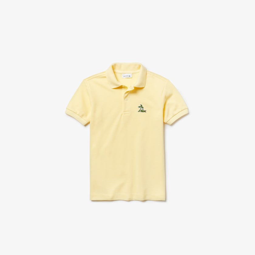 Kids' Lacoste Yellow Polo Shirts Embroidered Cotton Petit Piqué PR8-60736M6
