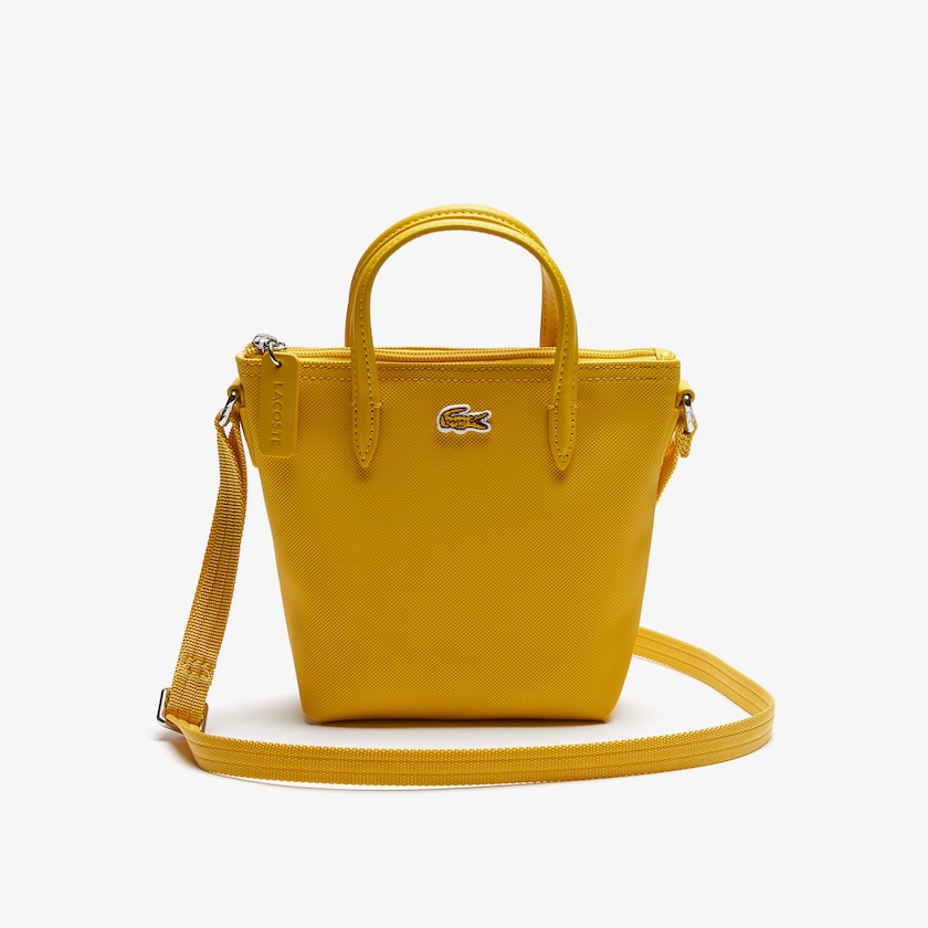 Women's Lacoste Yellow Tote Bags L.12.12 Concept Petit Piqué Coated Canvas Mini Zip FZ1-11111F1