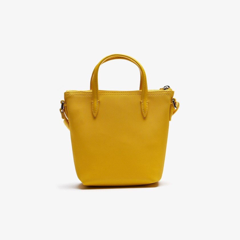Women's Lacoste Yellow Tote Bags L.12.12 Concept Petit Piqué Coated Canvas Mini Zip FZ1-11111F1