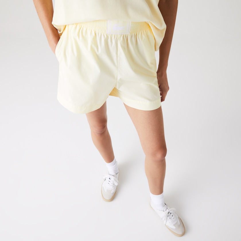 Women's Lacoste Yellow Shorts Light Cotton Poplin WT4-04830B7