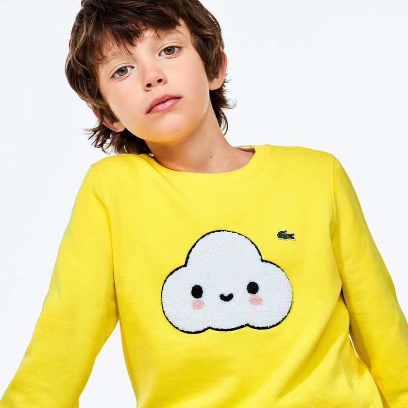 Kids' Lacoste Yellow Sweatshirts x FriendsWithYou Graphic Crew Neck Cotton BP3-06950Y0
