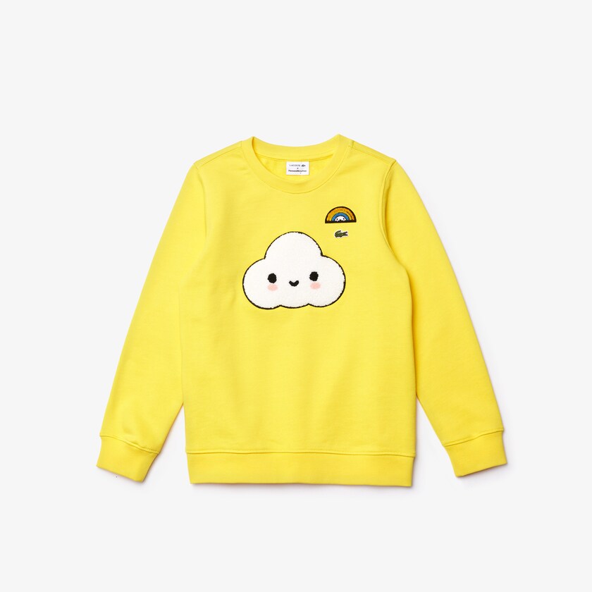 Kids' Lacoste Yellow Sweatshirts x FriendsWithYou Graphic Crew Neck Cotton BP3-06950Y0