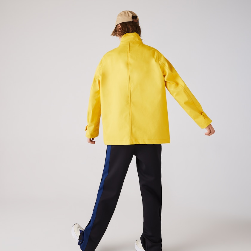 Women's Lacoste Yellow / Beige Parka Jackets Stand-Up Collar Cotton YB2-09810I1